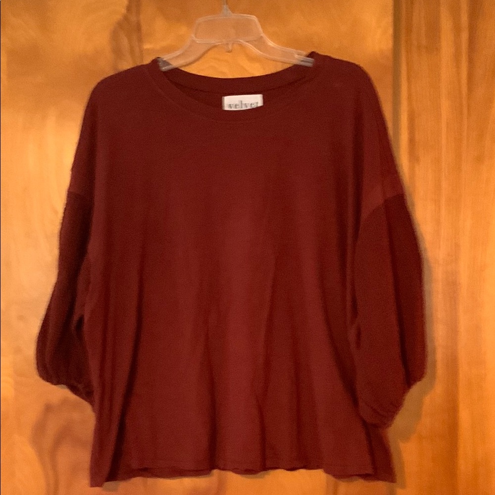 Velvet for Anthropologie Women's Burgundy top XL VGUC
Balloon sleeve